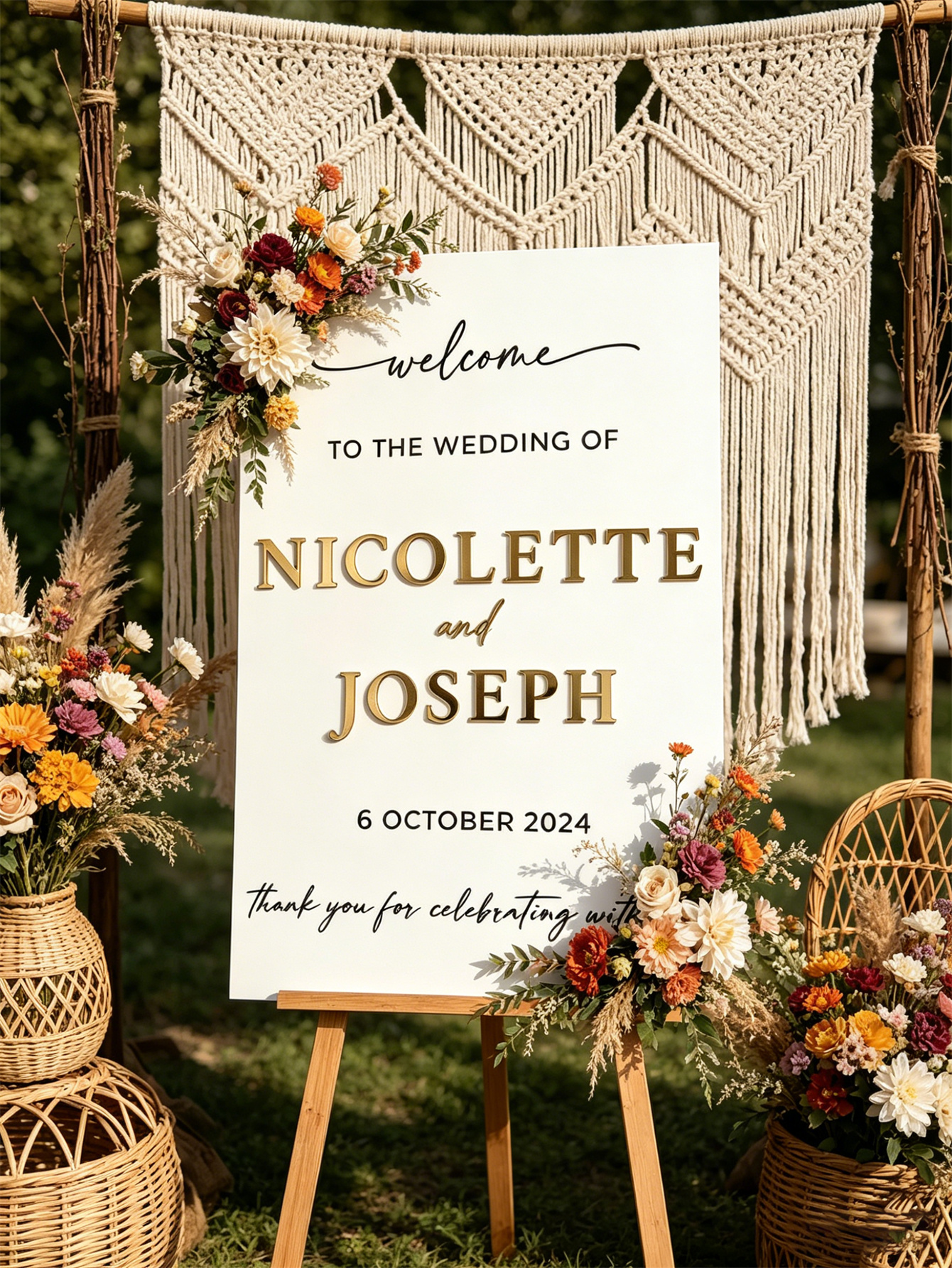 Wedding Welcome Sign - Personalized acrylic wedding welcome sign, modern and fashionable decoration of the wedding entrance. Welcome to our wedding sign